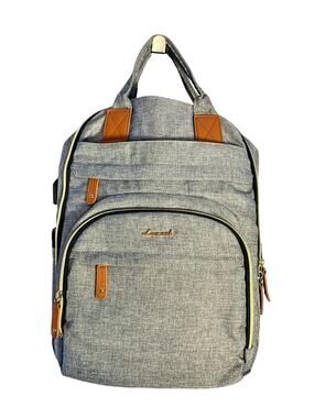 NWOT LoveVook Laptop Backpack Travel Carry On Back to School Gray w Gold Zippers